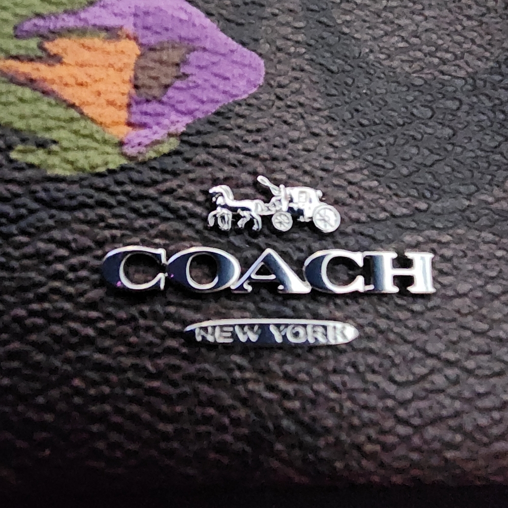 NWT Coach Signature Raised Slim Id Cardholder Iris - Picture 4 of 8